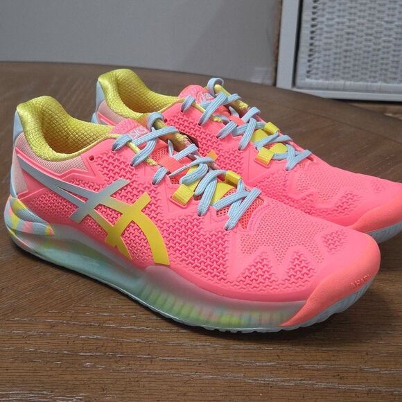 🆕 ASICS GEL-RESOLUTION 8.5  Sun Coral/Sour Yuzu, NWT - Picture 2 of 12